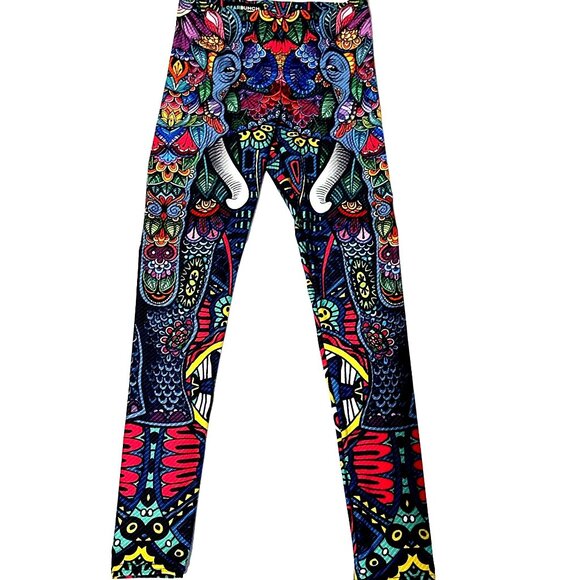Athleisure Gear Bunch Elephant Yoga Pants Leggings Women Size Small Animal Print - Picture 1 of 7